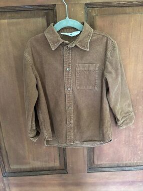 H&M Brown Corduroy Button-Front Shirt